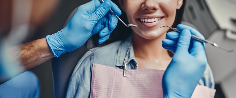 Woman in dentist chair